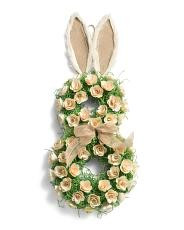 24in Wood Curl Rabbit Wreath | TJ Maxx