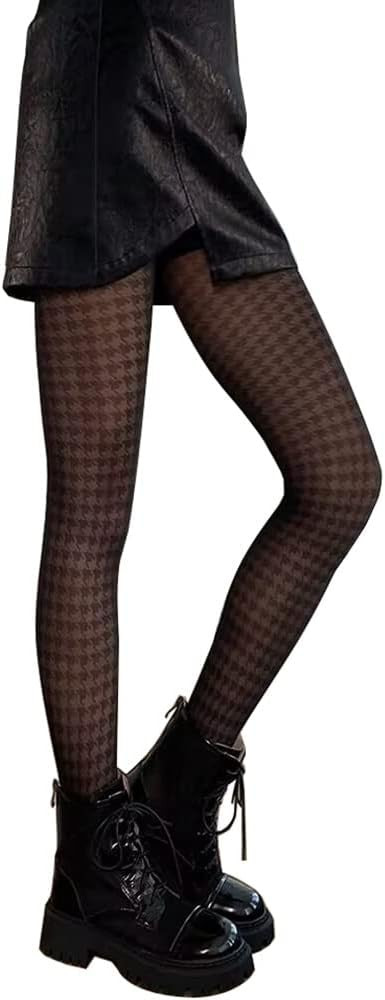 SurBepo Women Fishnet Hollow Out Knitted Patterned Stockings Tights Vertical Strips Pantyhose For... | Amazon (US)