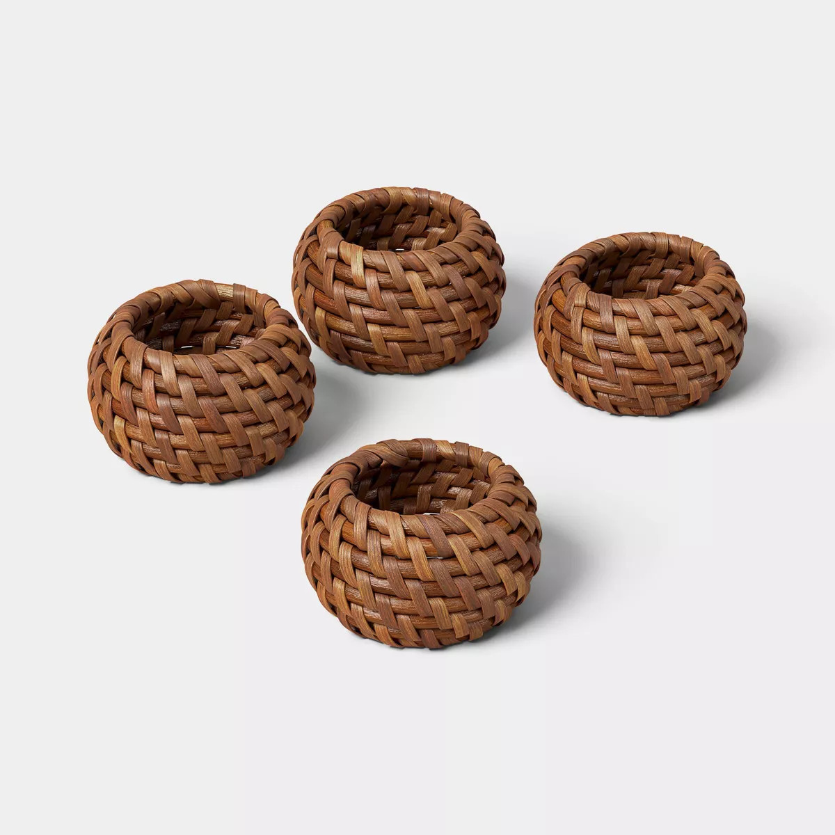 4pk Rattan Napkin Rings Brown - Threshold\u2122 | Target