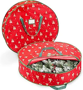 ELONG HOME 36 Inch Wreath Storage Container, 2 Pack Deluxe Wreath Storage Bag with Dual Zippers, ... | Amazon (US)