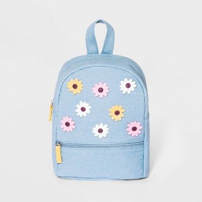Girls' Denim Mini Backpack - Cat & Jack™ Blue | Target
