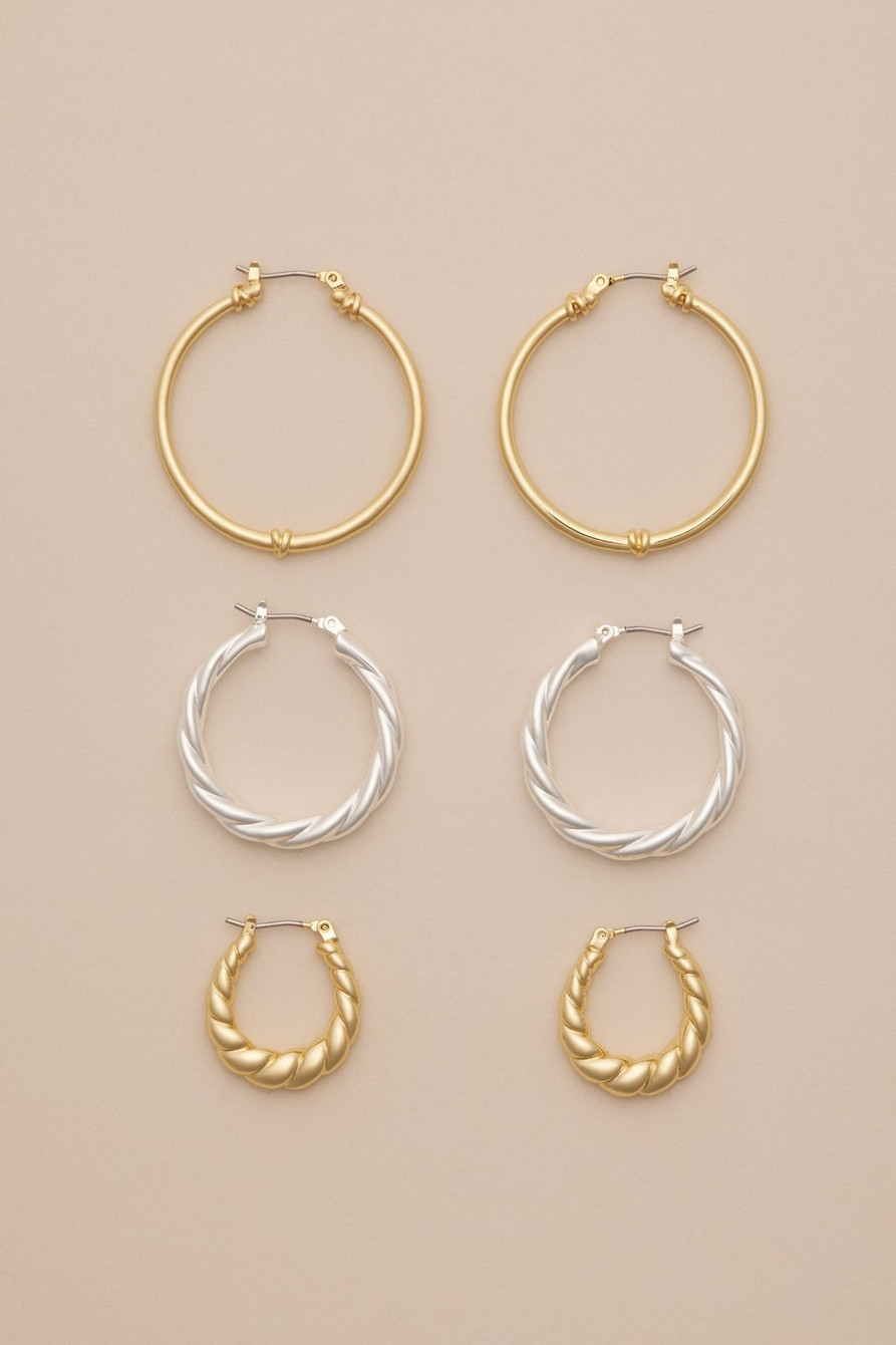 TWO TONE TWISTED HOOP SET | Lucky Brand