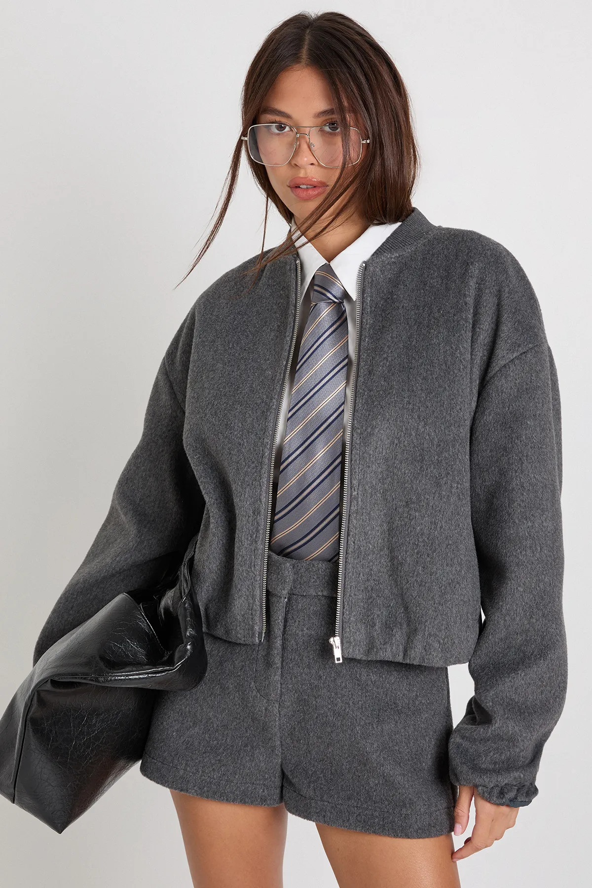 Wool Look Bomber Jacket | Boohoo.com (UK & IE)