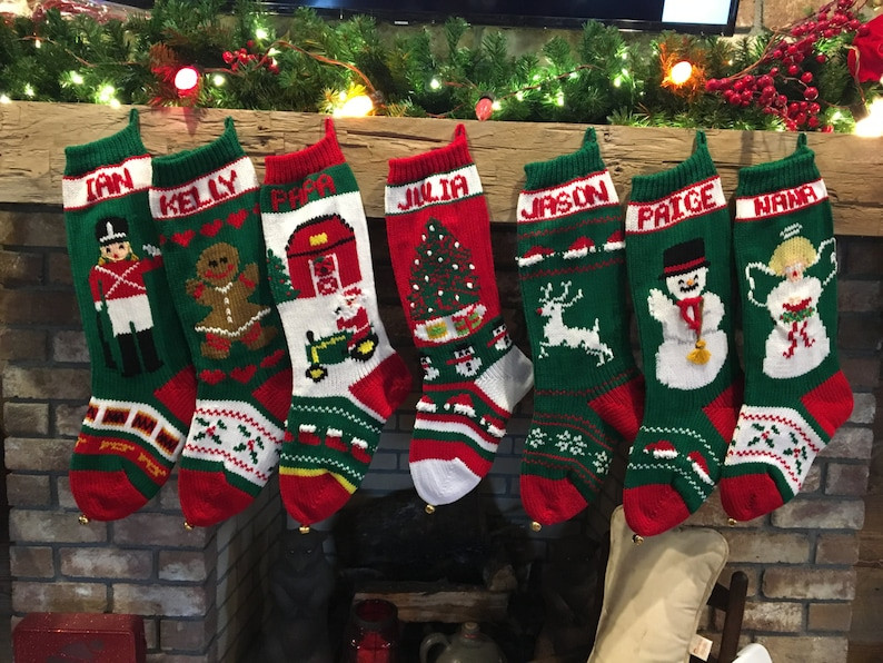 Hand Knitted Christmas Stockings | Etsy (Global)