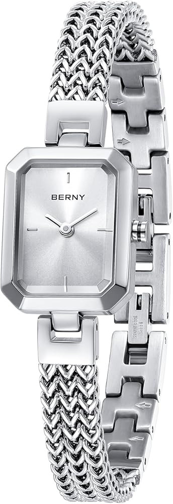 BERNY Silver Watches for Women Easy Resize Ladies Bracelet Watch All Stainless Steel Luxury Fashi... | Amazon (US)