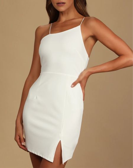 Selling out quickly! Party for Two Ivory Asymmetrical Bodycon Mini Dress by lulus.  
$59

Shop gorgeous summer white dresses! 🤍☀️

#LTKSeasonal #LTKstyletip #LTKFind