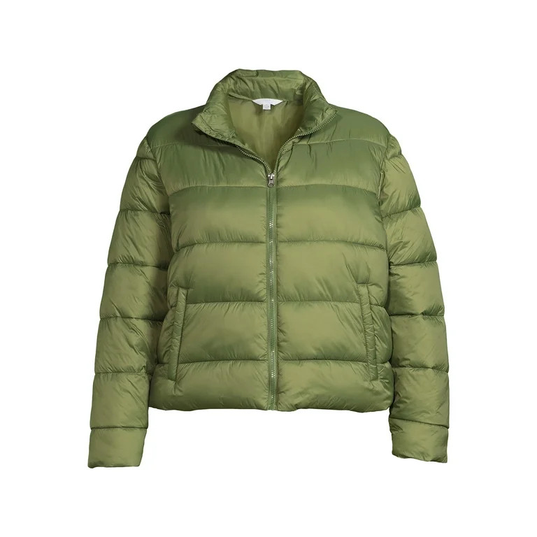 Time and Tru Women's and Plus Puffer Jacket - Walmart.com | Walmart (US)