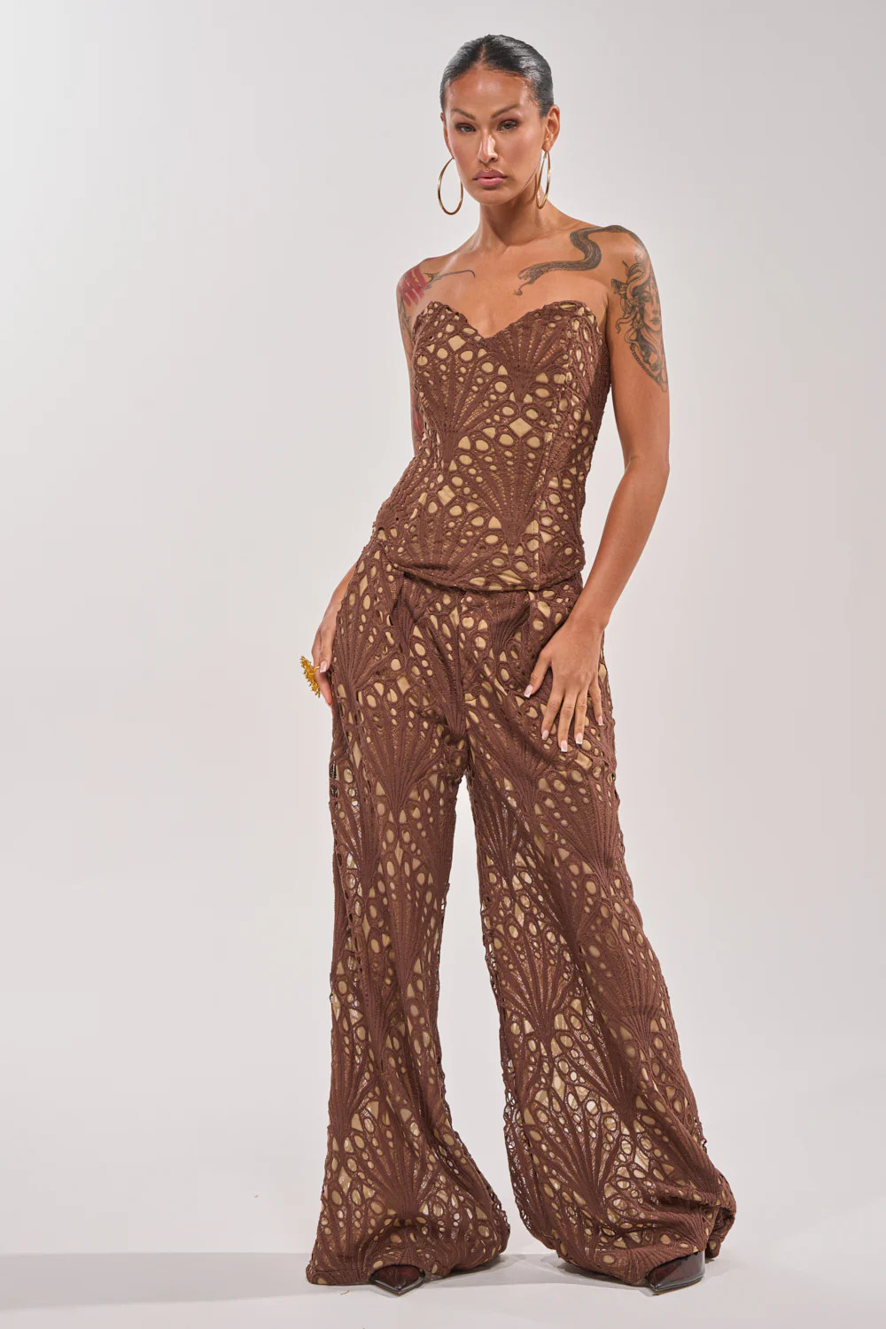CLAIRE EYELET PALAZZO PANT | AKIRA