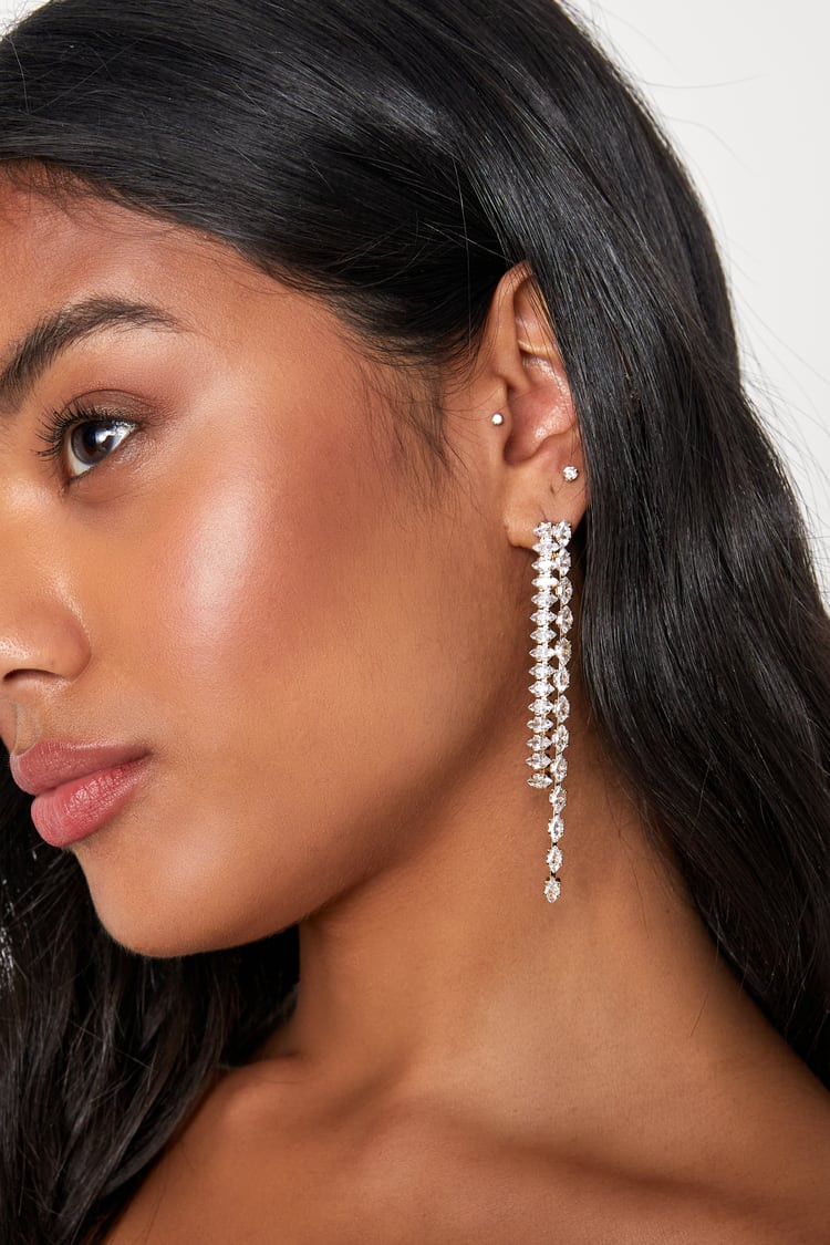 Sophisticated Shine 14KT Gold Rhinestone Duster Earrings | Lulus (US)