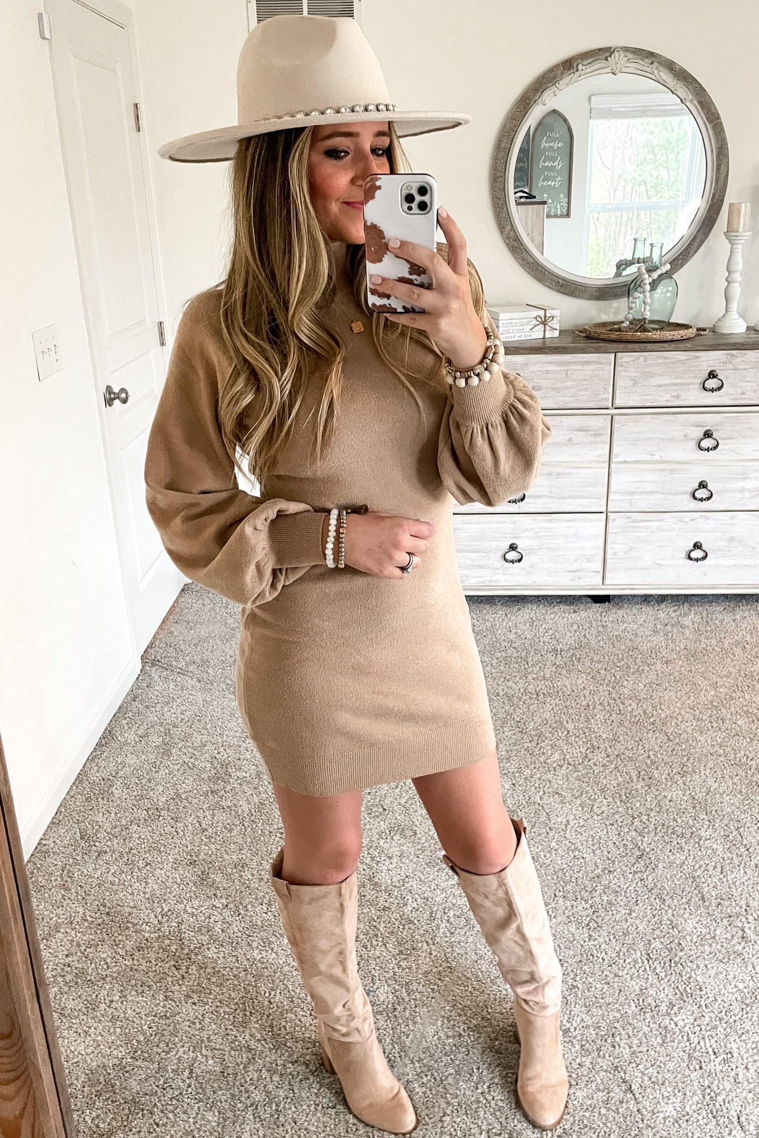 This Amazon cuffed sleeve mini sweater dress is stylish and comfortable! I loved this dress paired with my knee high boots! Such a fun look for the holidays! 

#LTKSeasonal #LTKGiftGuide #LTKHoliday