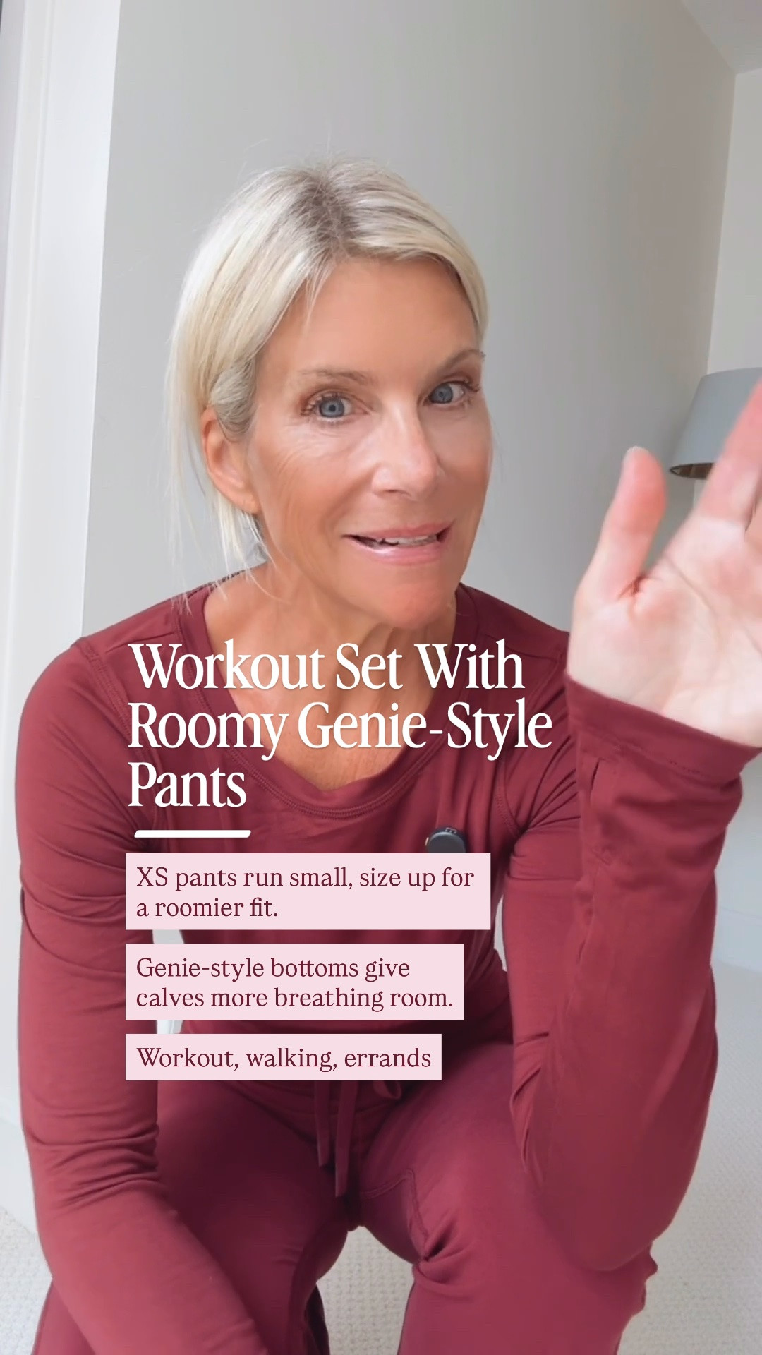 Ever put on workout pants and immediately think, “Yep, these are too tight”?

That’s exactly why I’m sizing up in these. I ordered an XS, and they’re a little too snug, so I’m exchanging them for a small.

What I really like is the bottom, they have that genie-style shape instead of fitting like tight leggings, so there’s more room through the calves. If you prefer a little breathing room in your workout pants, these are worth a look.

Great for workouts, walking, or casual errands when you want comfort without wearing leggings.

Dark denim, a soft gray button-down, and sleek black accessories make such a polished combination. I love how simple this outfit is, it’s perfect for lunch, work, shopping, or dinner when you want to look put together without overthinking it.

👩‍💻 LTK PRO TIPS
❤️ Heart = Support my posts ;-)
🔖 Save = Get sale & restock alerts for the things you love!
📋 Lists = Keep favorites organized (List ideas: Christmas, Birthdays, and Vacations!)
📲 Share = Send lists and products to a friend (or your daughters like me).
💬 Comment = Ask me anything, and I’ll answer. ;-)

#LTKootd #LTKSeasonal #LTKOver40