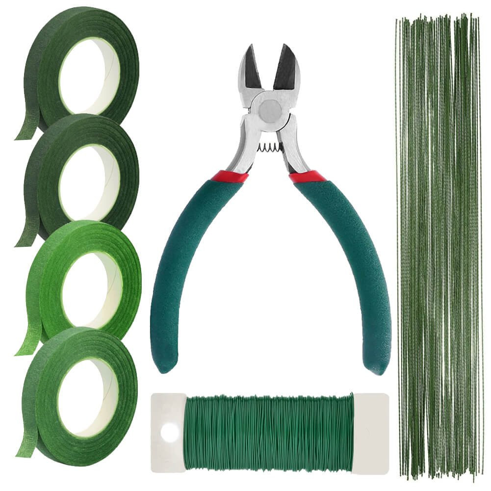 Paxcoo Floral Tape and Floral Wire Arrangement Tools Kit with Wire Cutter 26 Gauge Stem Wire and 22  | Amazon (US)