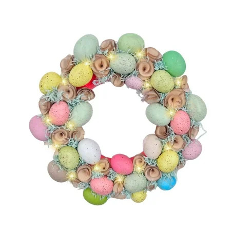 TopLLC Spring Easter Colorful Plaid Eggs Wreath For Doors Easter Holiday Home Decorative Eggs Wre... | Walmart (CA)