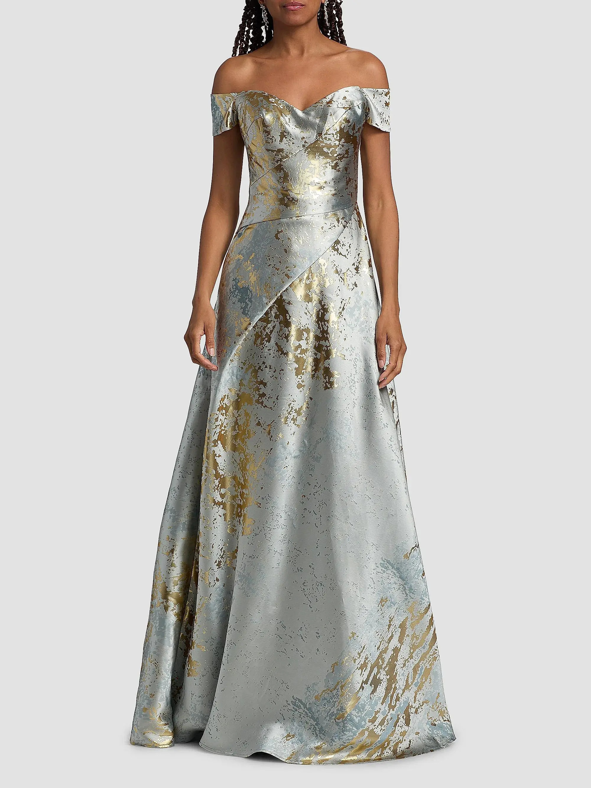 Metallic Jacquard Ball Gown | Saks Fifth Avenue