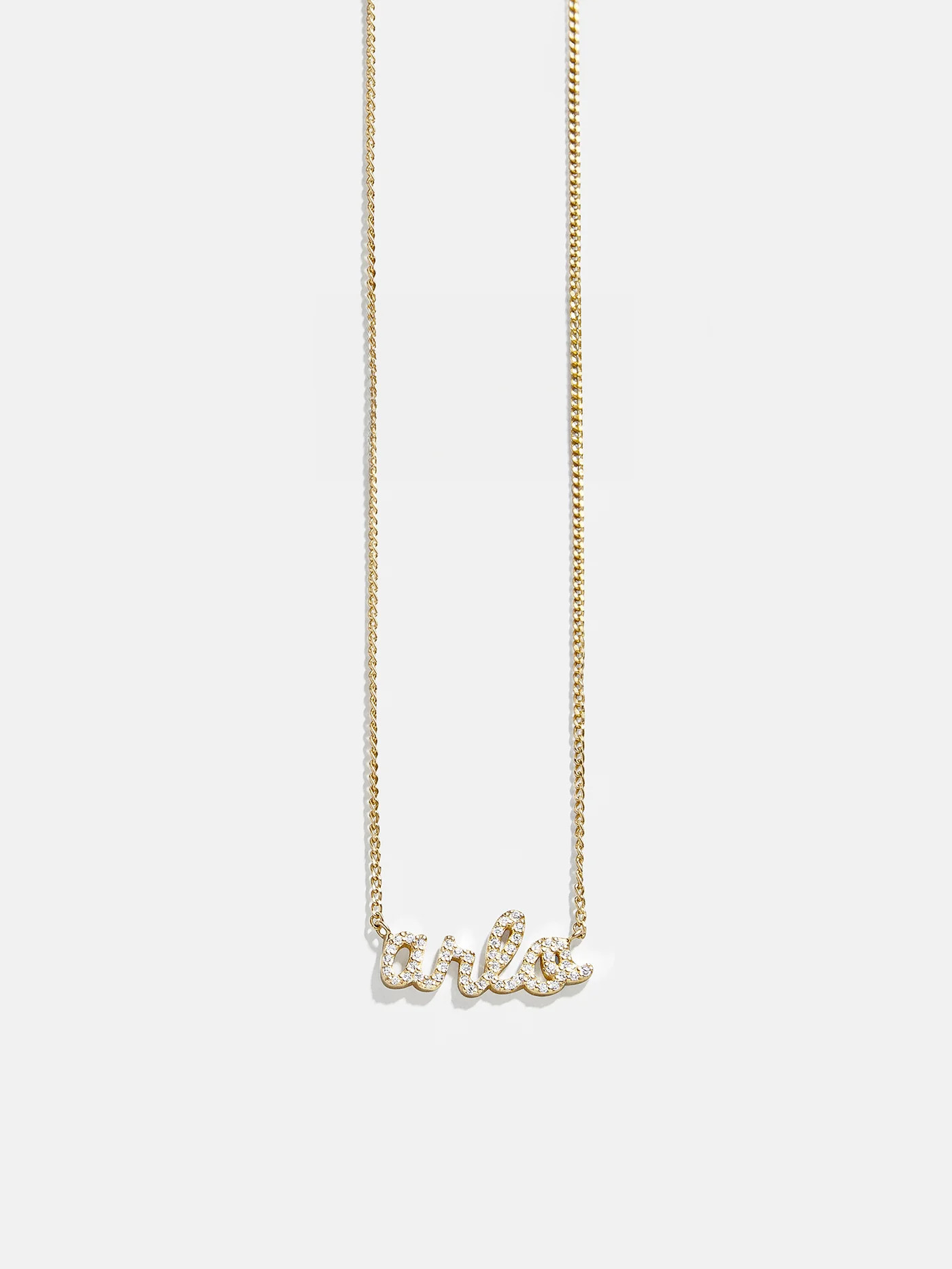 18K Gold Custom Nameplate Necklace - Script | BaubleBar