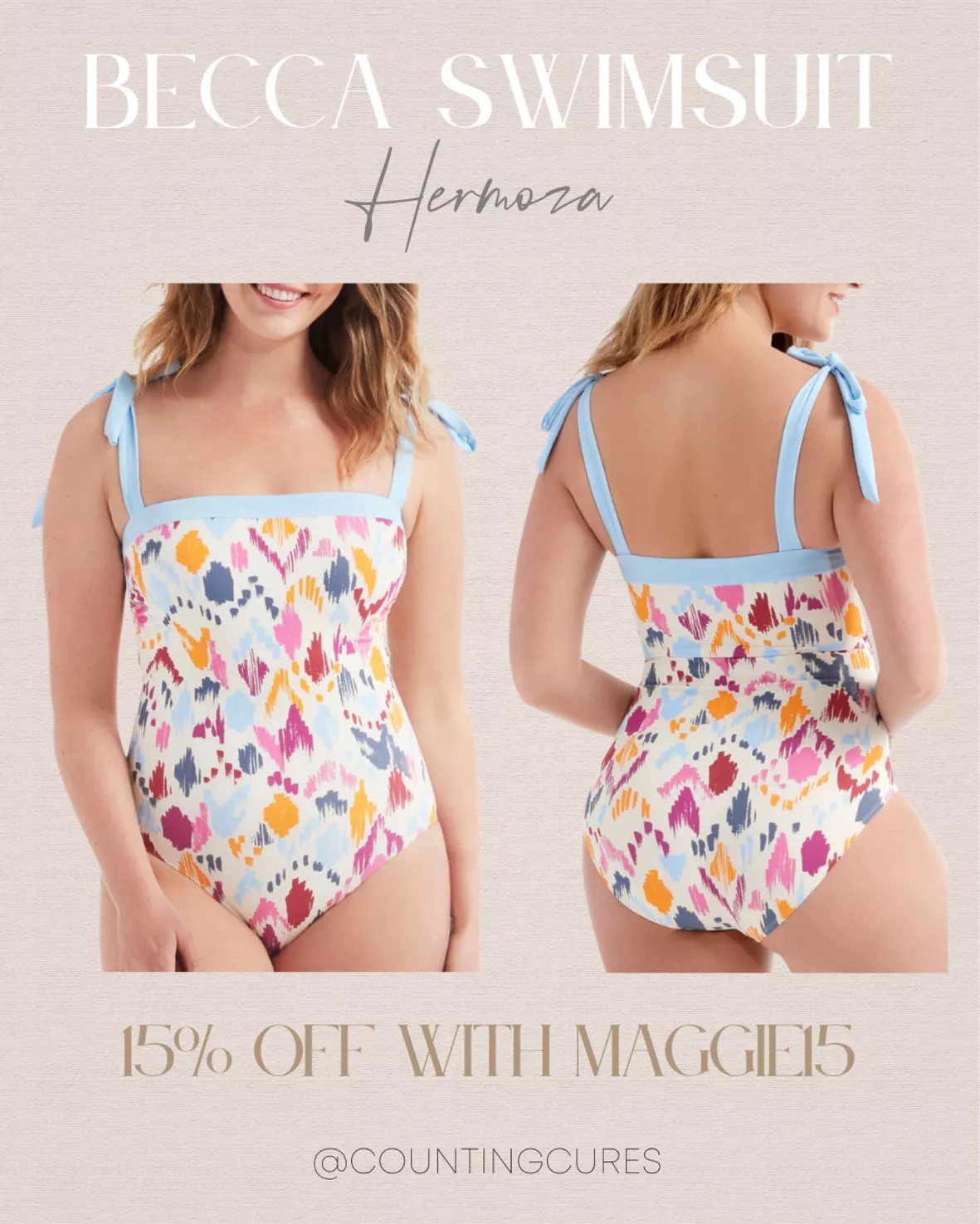 Bow Straps One-Piece Swimsuit in … curated on LTK