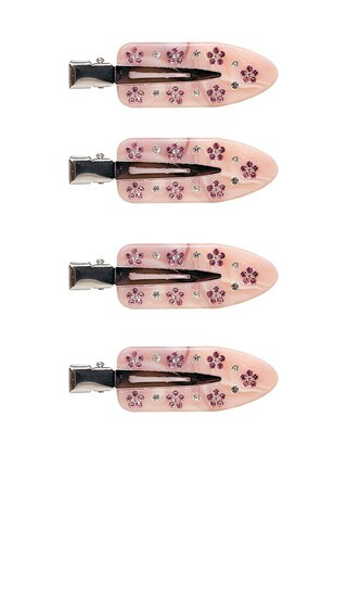 Popstar Clip Set Of 4 in Strawberry Crepe | Revolve Clothing (Global)