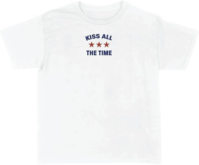 Kiss All The Time. Disco Occasionally Baby Tee T-Shirt Top Harry Album Merch Tour Concert Y2K 90s... | Amazon (UK)