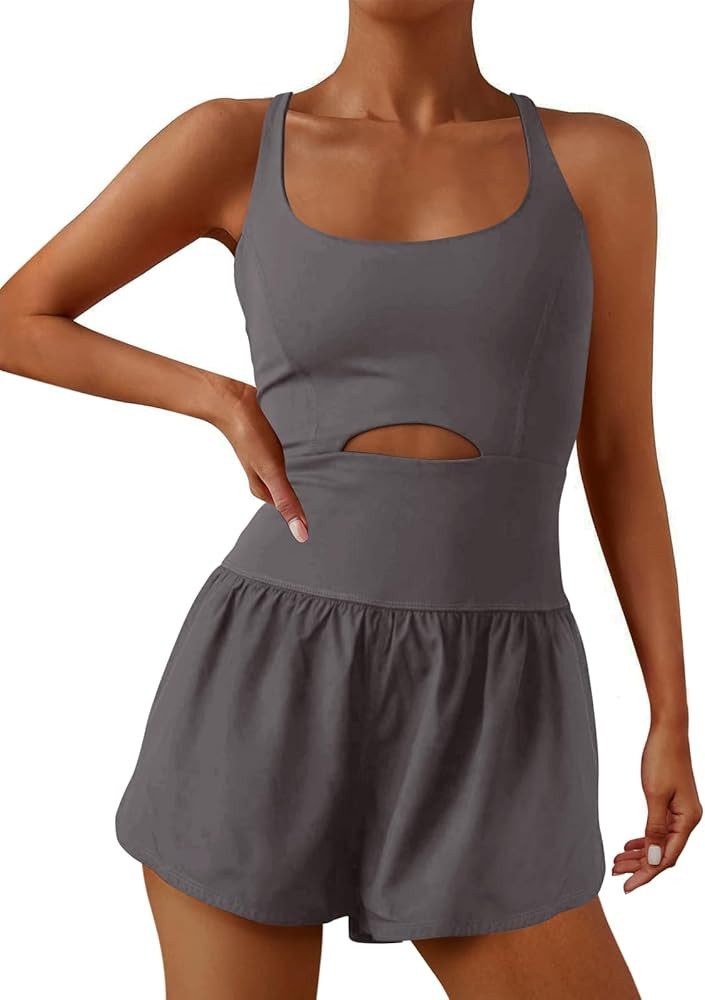 ReachMe Womens Running Onesie Workout Rompers Athletic Rompers One Piece Outfits Exercise Jumpsui... | Amazon (US)