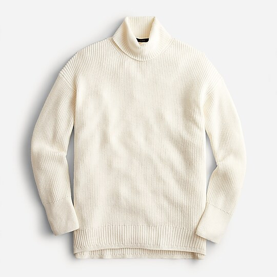 Ribbed cotton-cashmere relaxed turtleneck sweater | J. Crew US