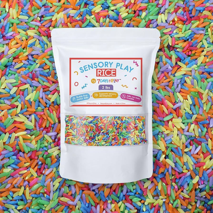 Rainbow Sensory Play Rice for Kids, 2 lbs – Colorful Sensory Bin Filler for Scooping, Pouring, ... | Amazon (US)