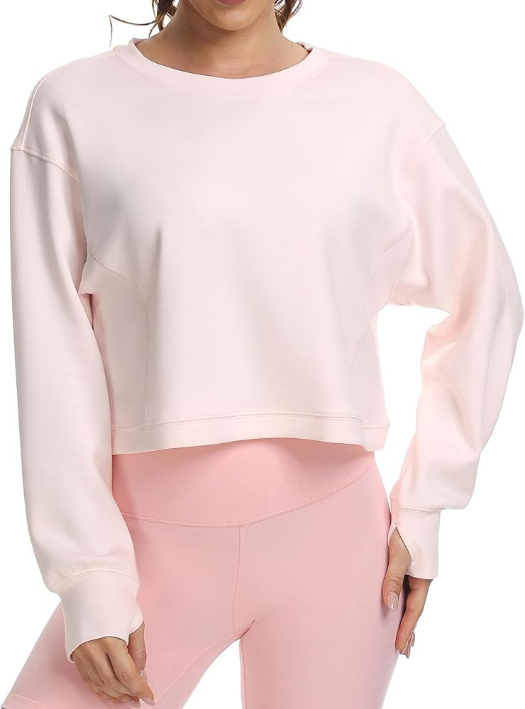 Colorfulkoala Women's Long Sleeve Athletic Sweatshirt Crewneck Modal Pullover Tops | Amazon (US)
