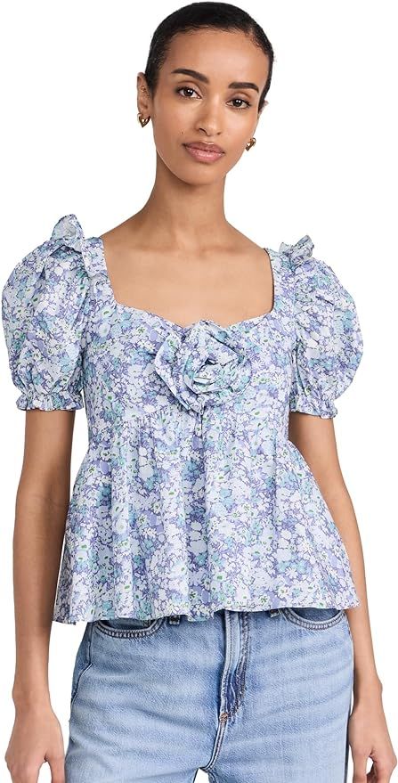 English Factory Women's Floral Print Top with Flower | Amazon (US)