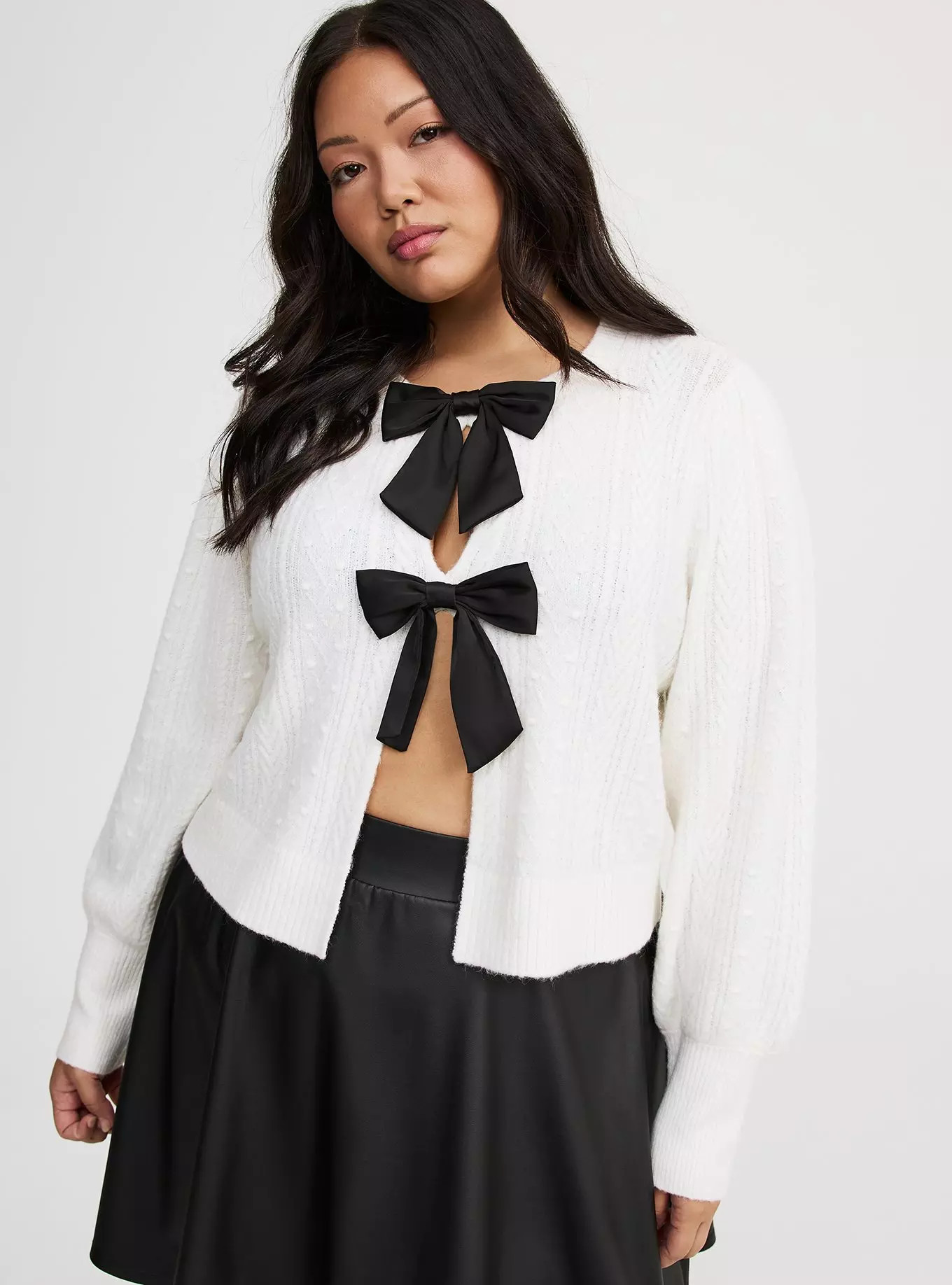 Vegan Cashmere Bow Shrug Pullover Sweater | Torrid (US & Canada)