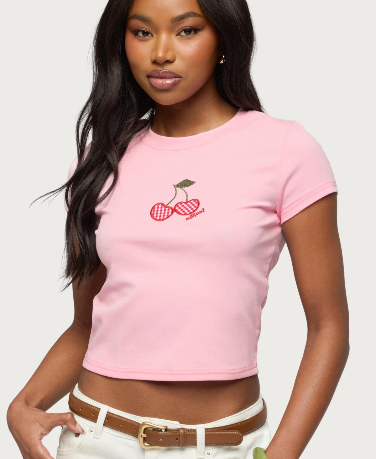 Edikted Women's Cherry Crush T Shirt - Light-pink | Macy's