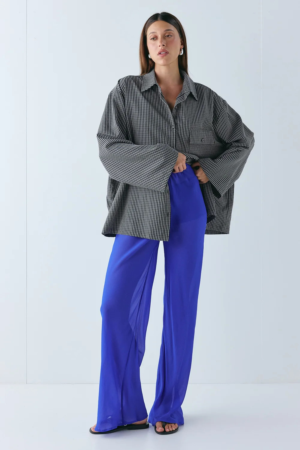 Remi Sheer Pants Cobalt | VRG Grl