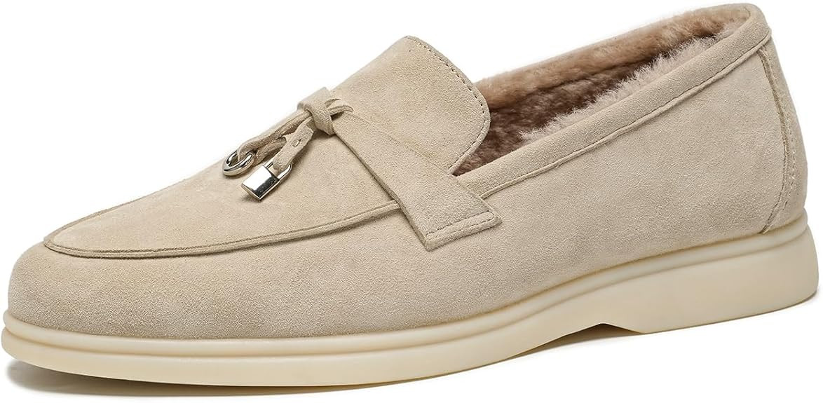 BEAU TODAY Suede Loafers Flats for Women, Women’s Slip On Penny Loafers, Leather Driving Comfor... | Amazon (US)