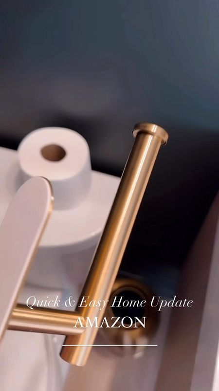 Quick and easy powder room update! These adhesive items are awesome! Super strong too- 

Bathroom. Amazon home. Home decor. Gold details. Gold hardware. Bathroom decor. 

#LTKfindsunder50 #LTKstyletip #LTKhome