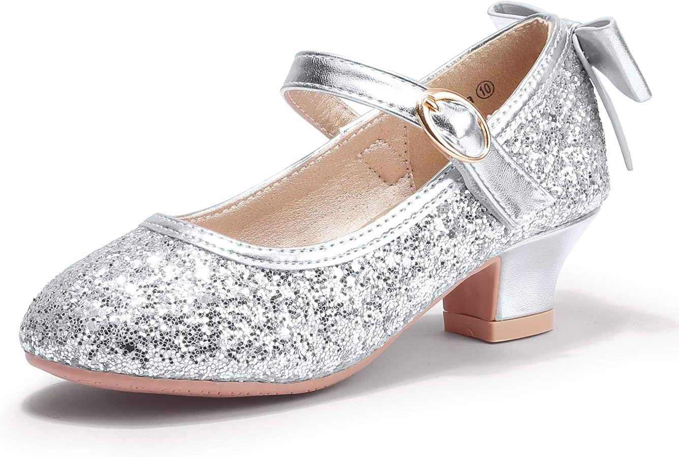 PANDANINJIA Girls Toddler/Little Kid Jada Dress Mary Jane Pumps Bow Low Heels Party Wedding Princ... | Amazon (US)