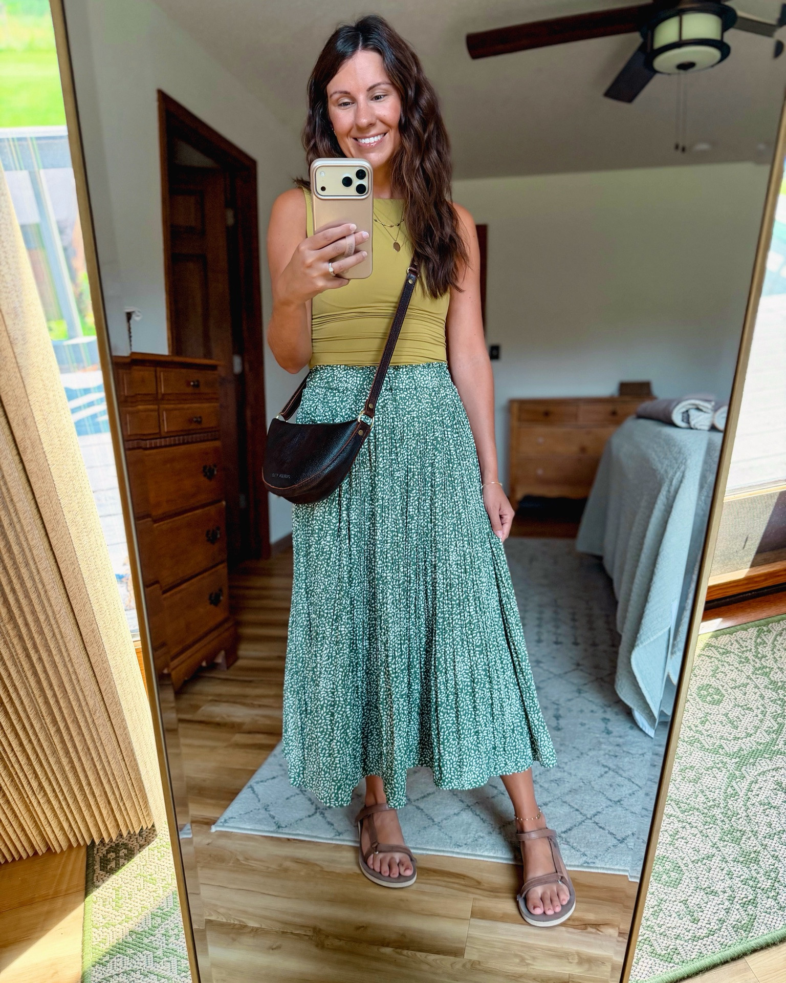 small in my tank (built in bra!) and small in my skirt. My Teva sandals are size 6. 

My bag is the color coldbrew!

#LTKPetite #LTKgrwm #LTKootd