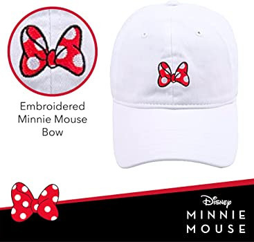 Concept One Disney's Minnie Mouse Bows Embroidered Cotton Adjustable Dad Hat with Curved Brim | Amazon (US)