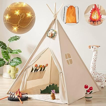 Tiny Land Teepee Tent for Kids with Star Lights, Foldable Play Tent for Girls & Boys, Washable In... | Amazon (US)