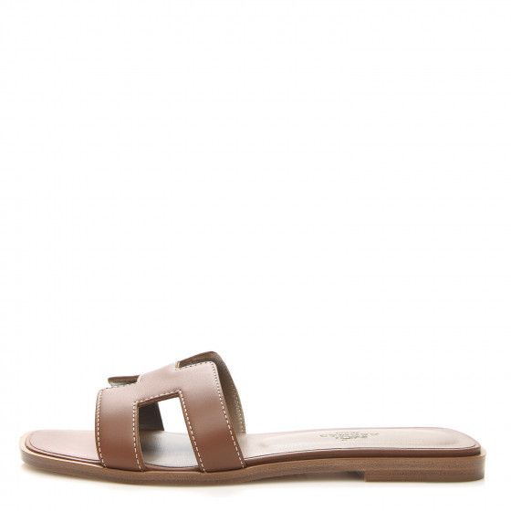 Box Calfskin Oran Sandals 35.5 Gold | Fashionphile