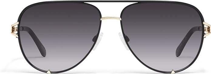 QUAY High Key Twist Non Polarized Aviator Sunglasses, Universal Fit, UV Protection Unisex Sunglas... | Amazon (US)