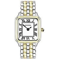 Sekonda Monica Maxi 2-Tone Alloy Bracelet With White Dial Analogue Watch | Very (UK)