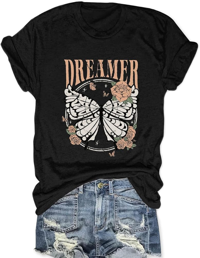 Women Rock Band T Shirts Vintage Rock Country Music Shirt Concert Outfit Casual Short Sleeve Tops | Amazon (US)