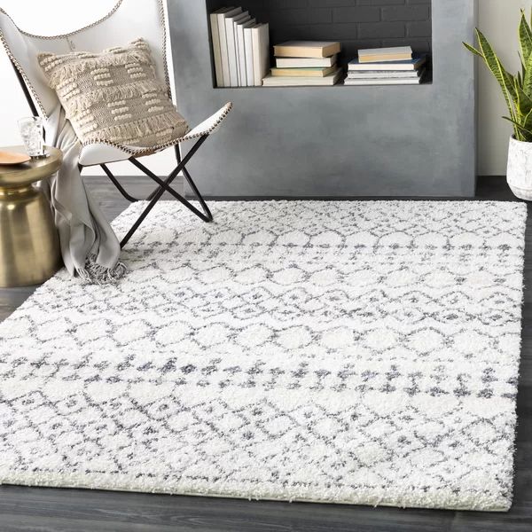 Shiloh Geometric Medium Gray/White Area Rug | Wayfair Professional