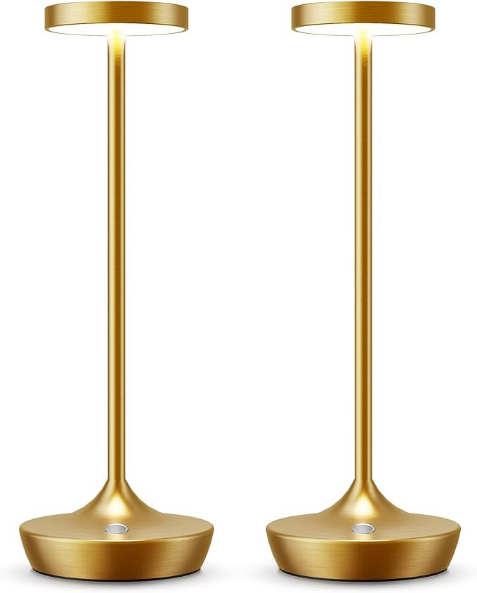 2 Pack Cordless Table Lamps, Battery Operated LED Desk Lamp, 3-Color Stepless Dimming, Portable &... | Amazon (US)