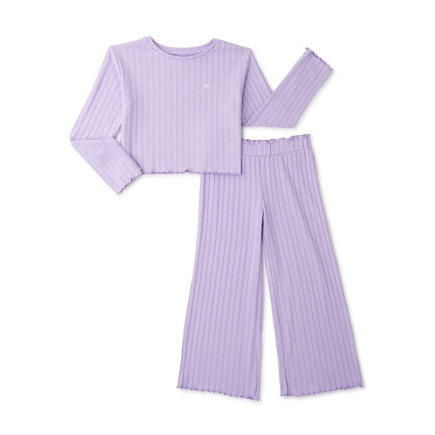 365 Kids from Garanimals Girls Rib Top and Pants Set, 2-Piece, Sizes 4-10 | Walmart (US)