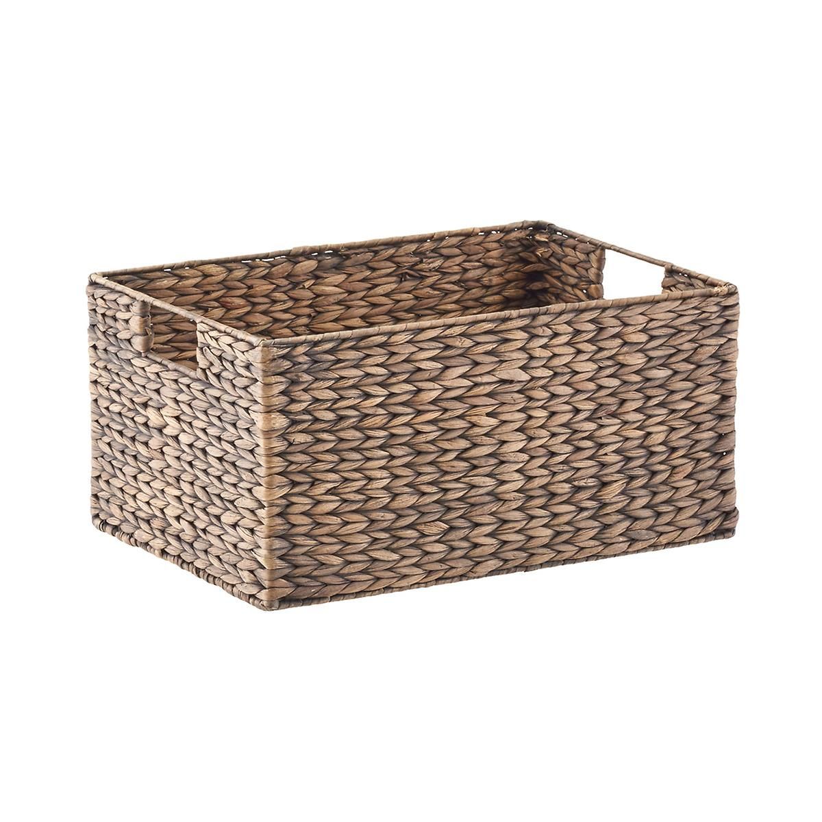 X-Small Water Hyacinth Bin Mocha | The Container Store