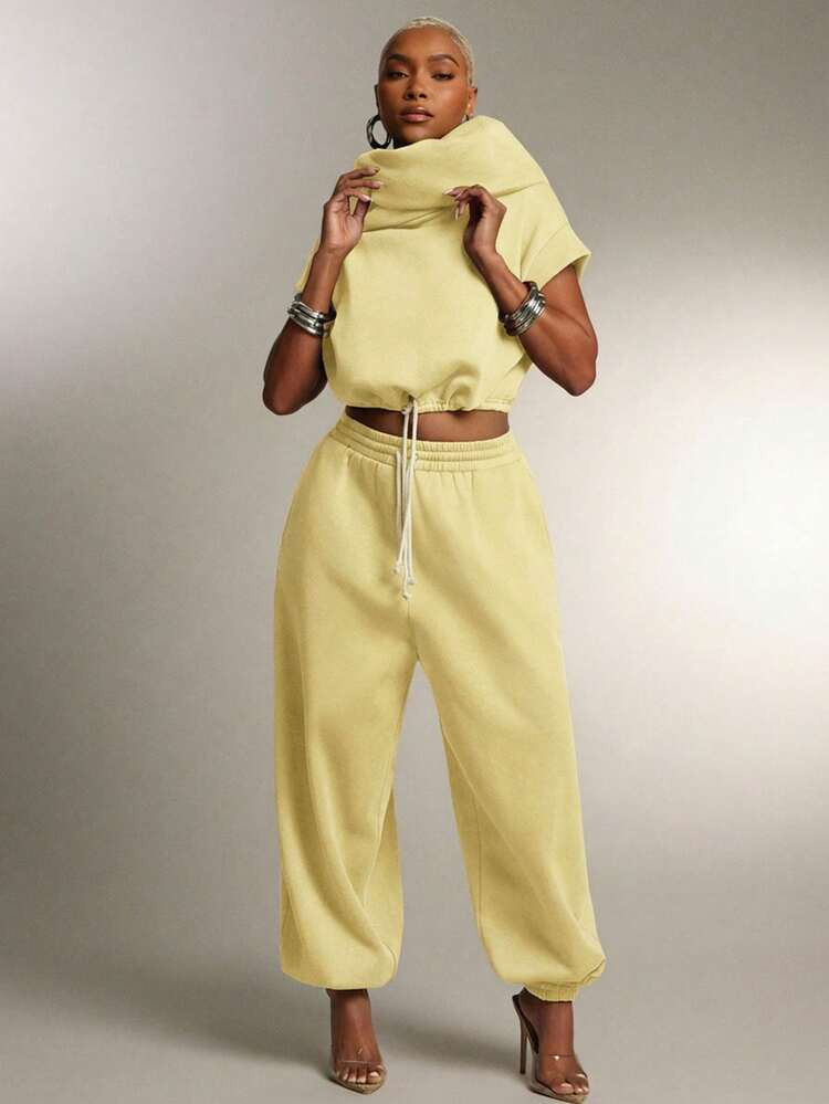 Denimoi Drop Crotch Baggy Sweatpants | SHEIN