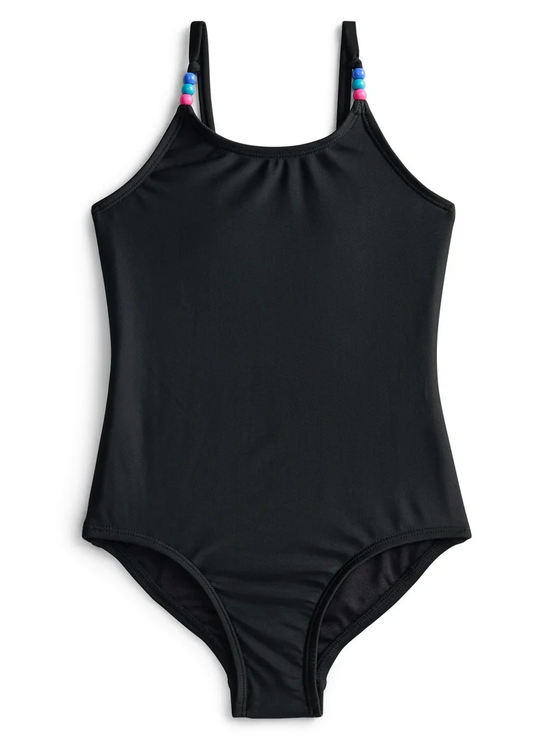 Wonder Nation Girls One-Piece Swimsuit with UPF 50+, Sizes 4-18 & Plus | Walmart (US)