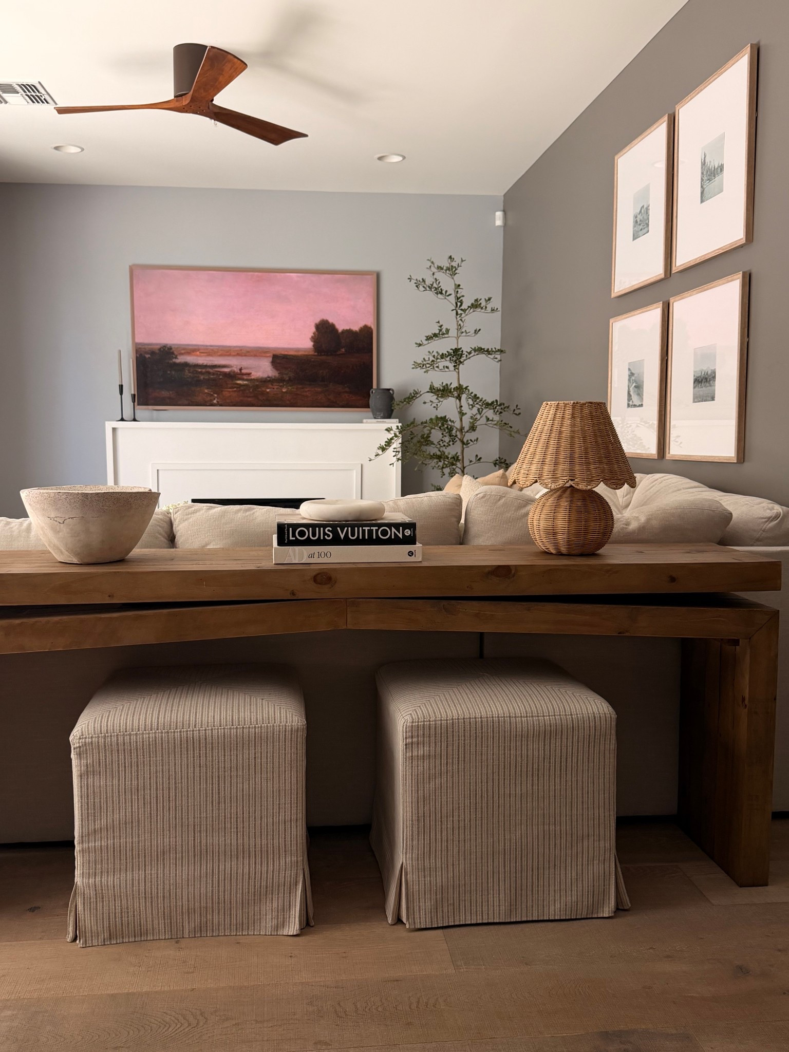 Living room console table styling behind our couch! 🤎

#LTKHome