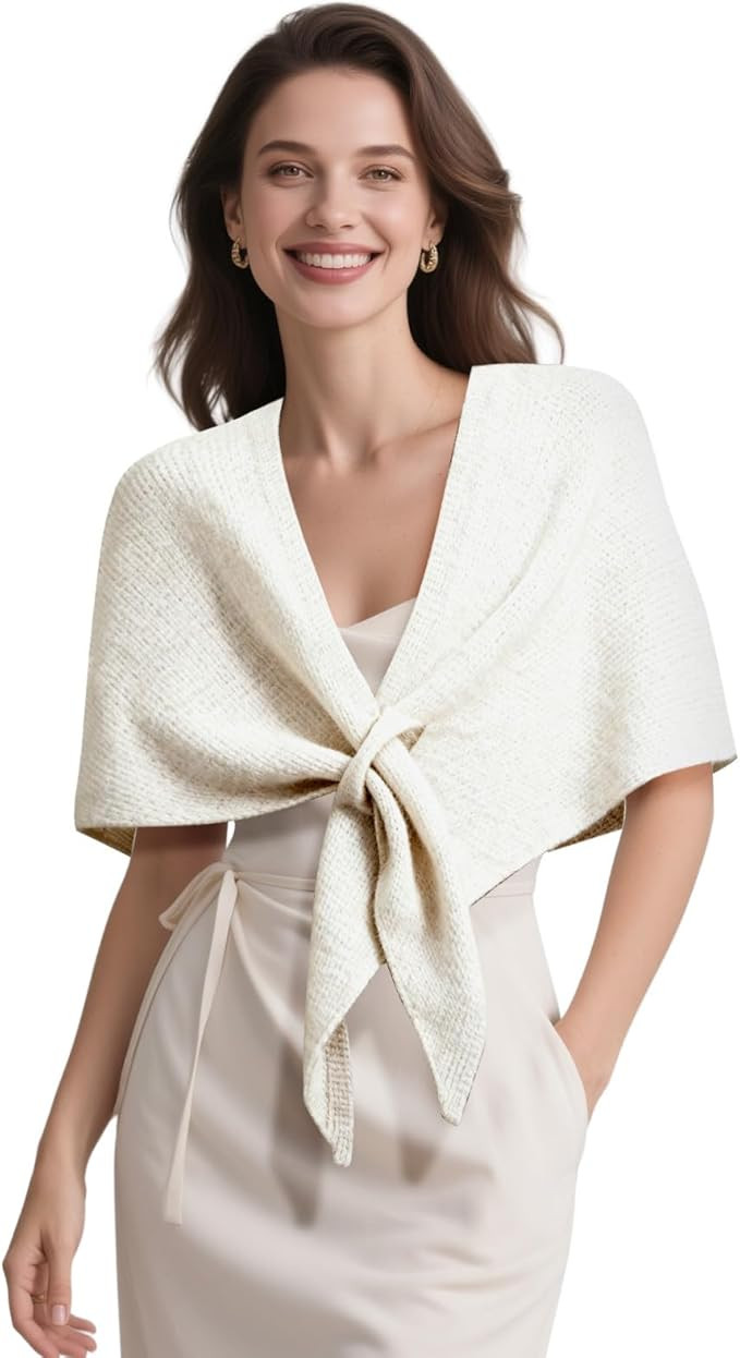 X-KIDS Pashmina Wraps for Women Poncho Shawls for Evening Dresses Top Casual Knitted Triangle Cas... | Amazon (US)