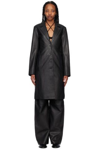 Reformation - Black Veda Crosby 90s Leather Jacket | SSENSE