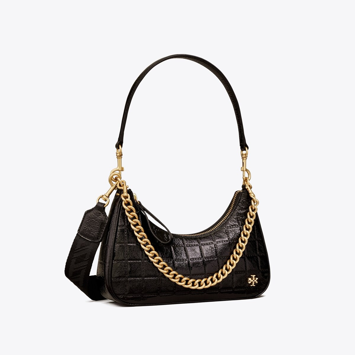 151 Mercer Patent Quilt Small Crescent Bag: Women's Designer Crossbody Bags | Tory Burch | Tory Burch (US)